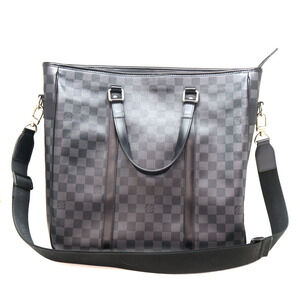 Louis Vuitton Tadao Shoulder Bag Damier Canvas Graphite Black